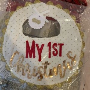Brand New with tags in original packaging. Mud Pie “MY FIRST CHRISTMAS” Bib.